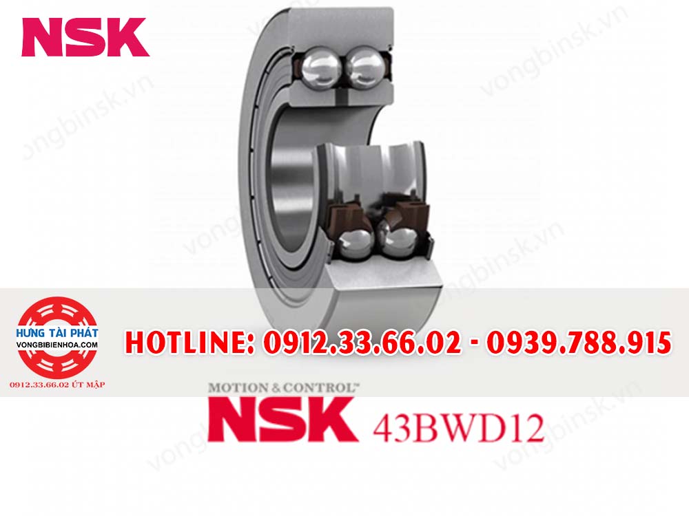 Bạc Đạn - Vòng Bi NSK 43BWD12A-JB-5C01 (KHÔNG ABS) BÁNH TRƯỚC NISSAN X-TRAIL T30 2000-2007